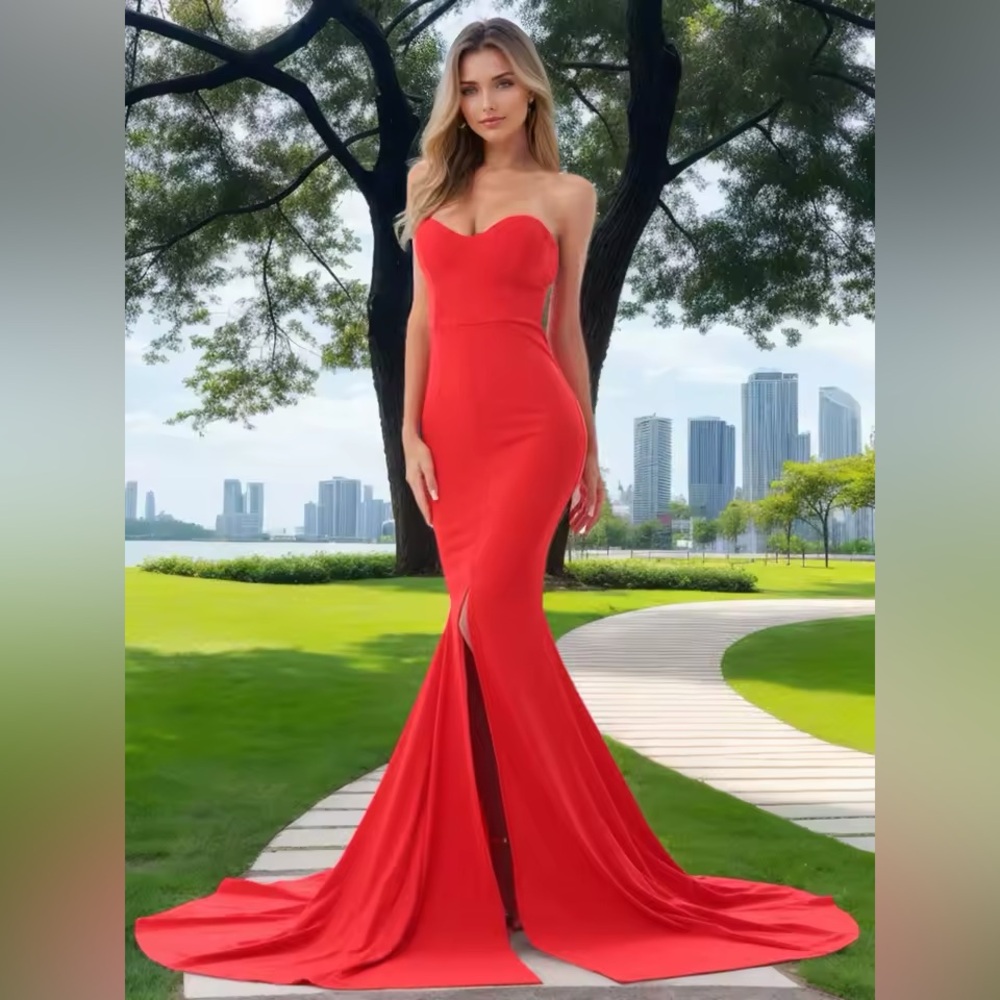 RoMagic Strapless Red Dress M